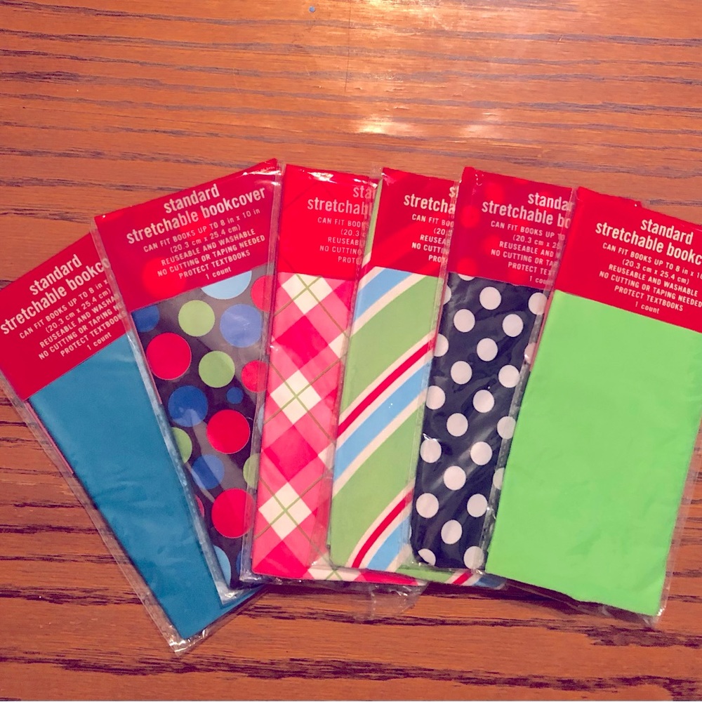 Books Standard Stretchable School Bookcovers (Set of 6) Reusable Washable New